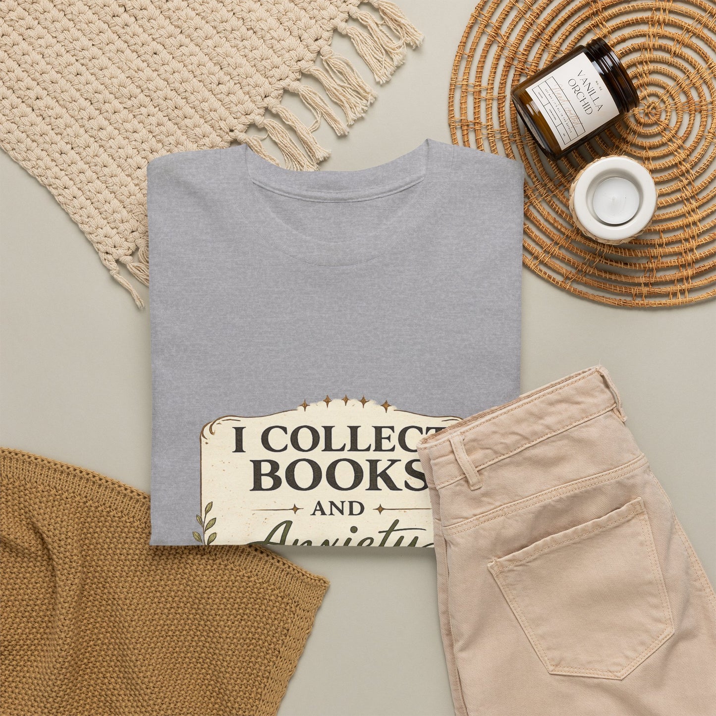 Book Lover Tee — "I Collect Books and Anxiety" Vintage Stack T‑Shirt