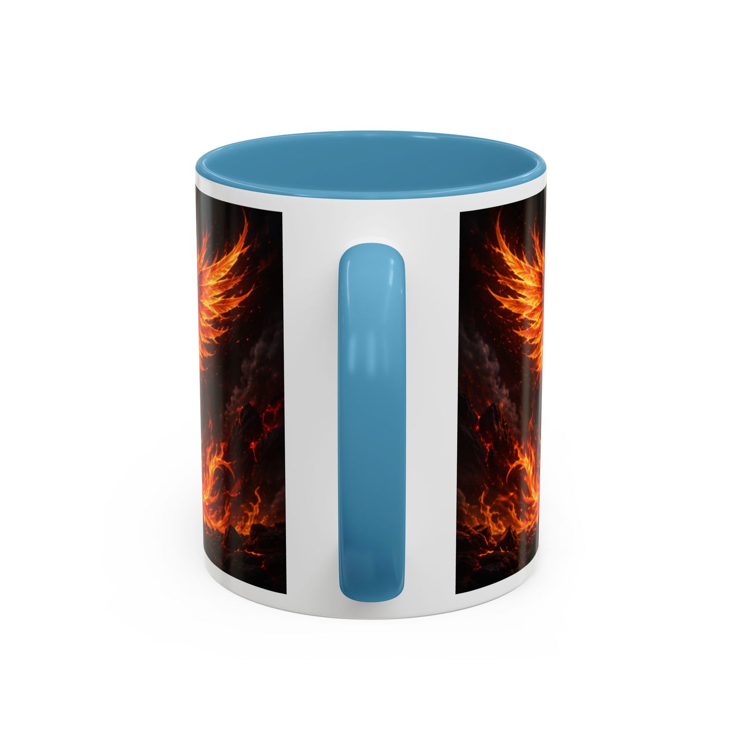 Flaming Phoenix Coffee Mug — Fiery Mythical Bird Accent Mug (11/15 oz)
