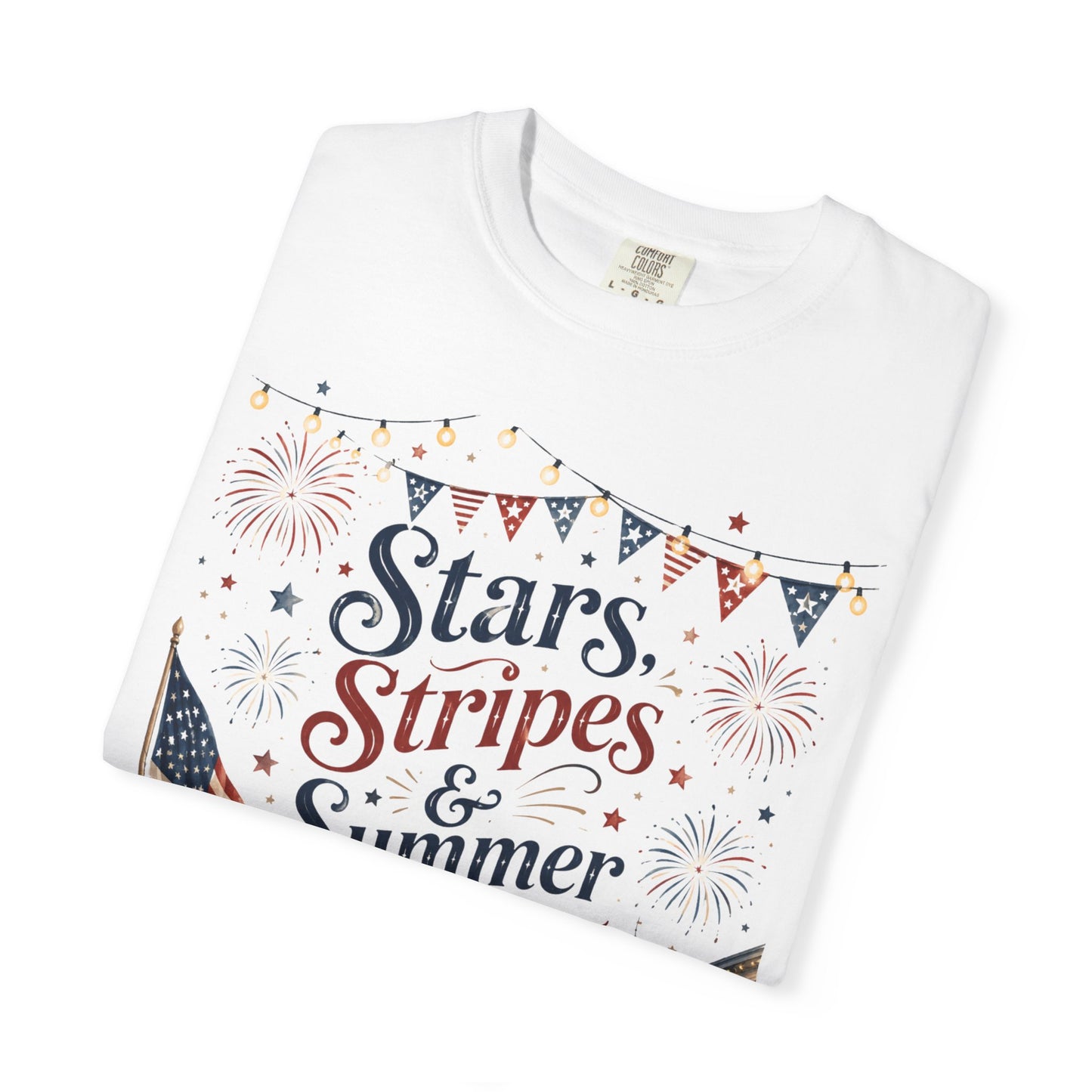 Stars, Stripes & Summer Nights Tee — Patriotic 4th of July Graphic T-Shirt