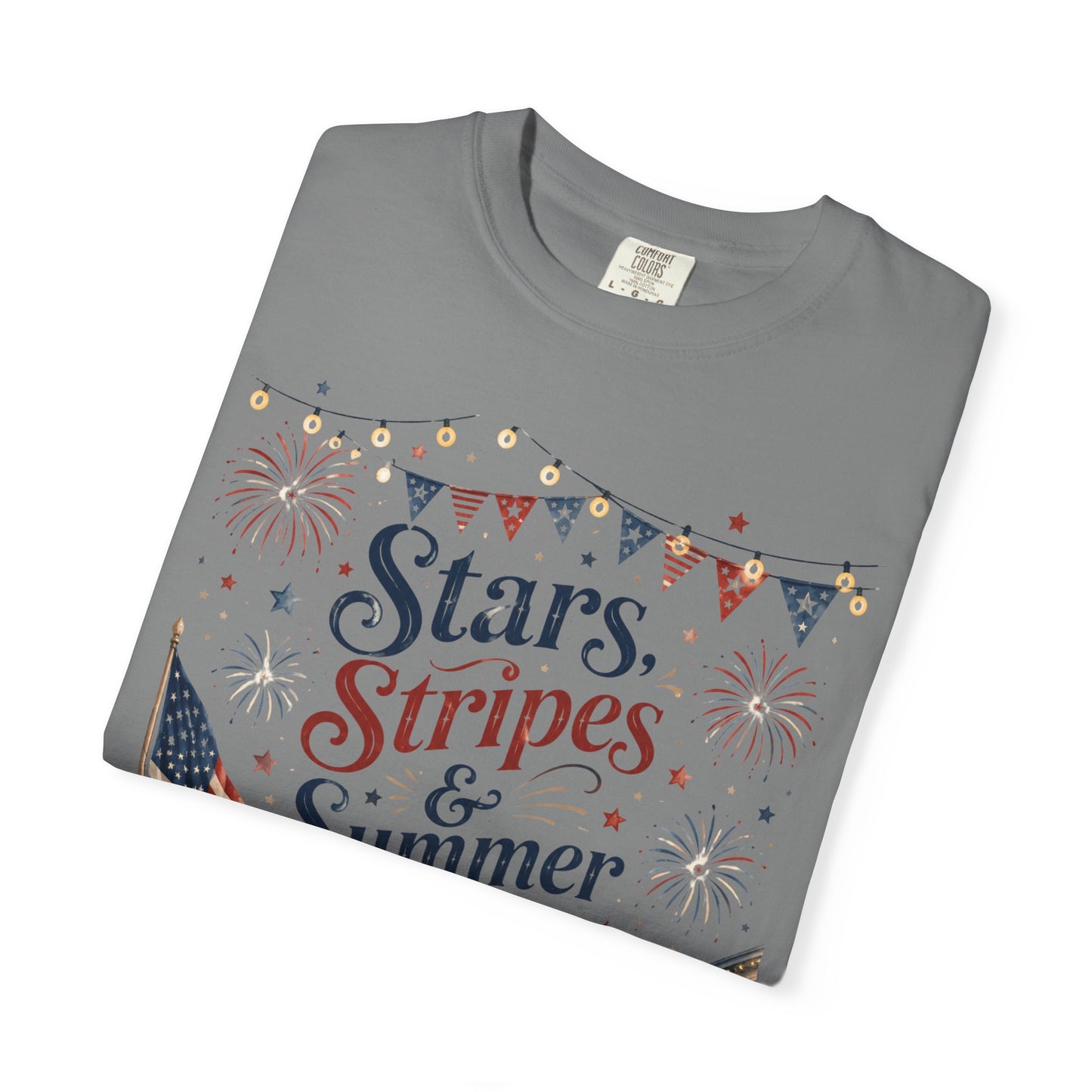 Stars, Stripes & Summer Nights Tee — Patriotic 4th of July Graphic T-Shirt