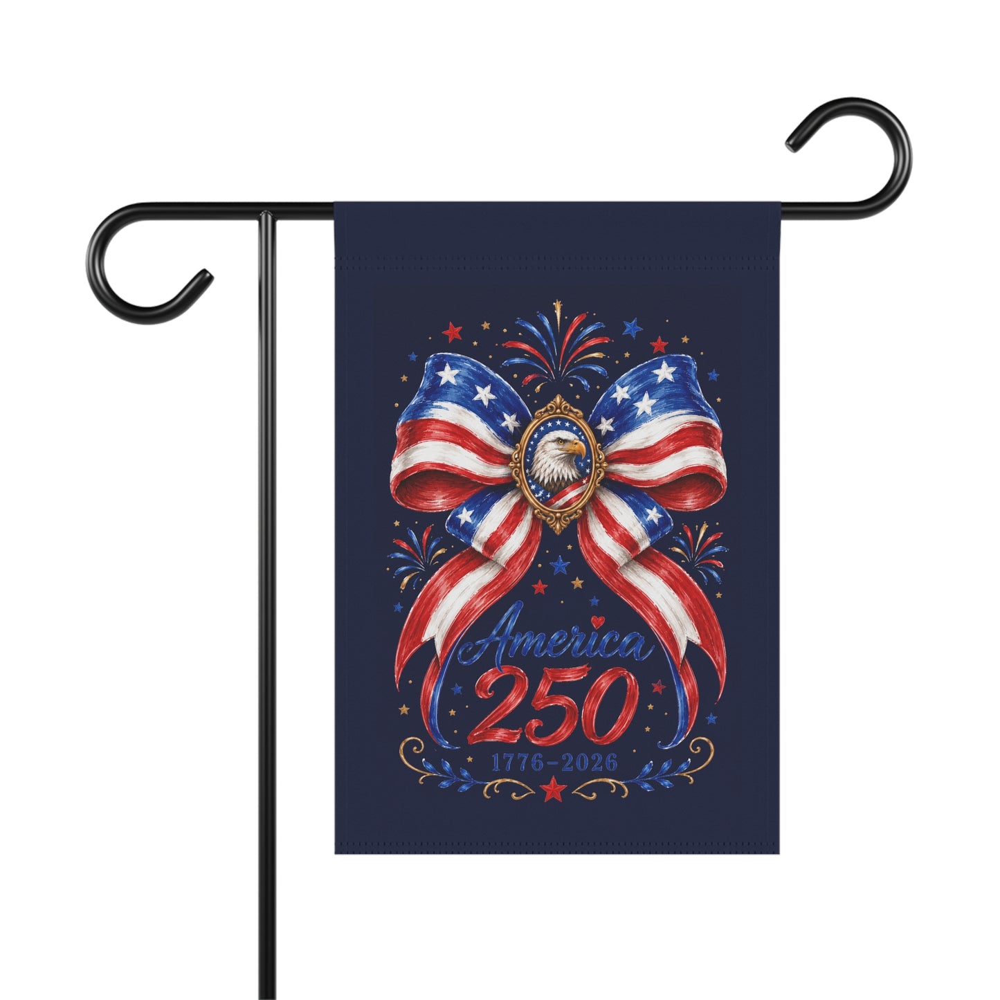 Garden Flag - America 250 Patriotic Bow Banner (1776–2026)