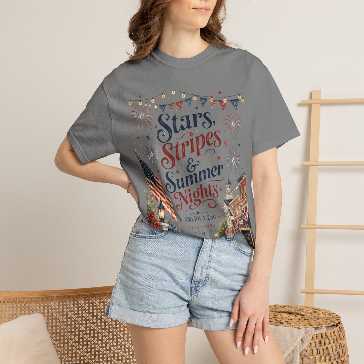Stars, Stripes & Summer Nights Tee — Patriotic 4th of July Graphic T-Shirt