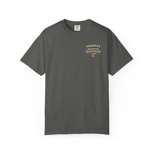 2026 Soccer Host Cities Shirt – Comfort Colors® Front & Back Graphic Tee | America's Worldwide Sleepover