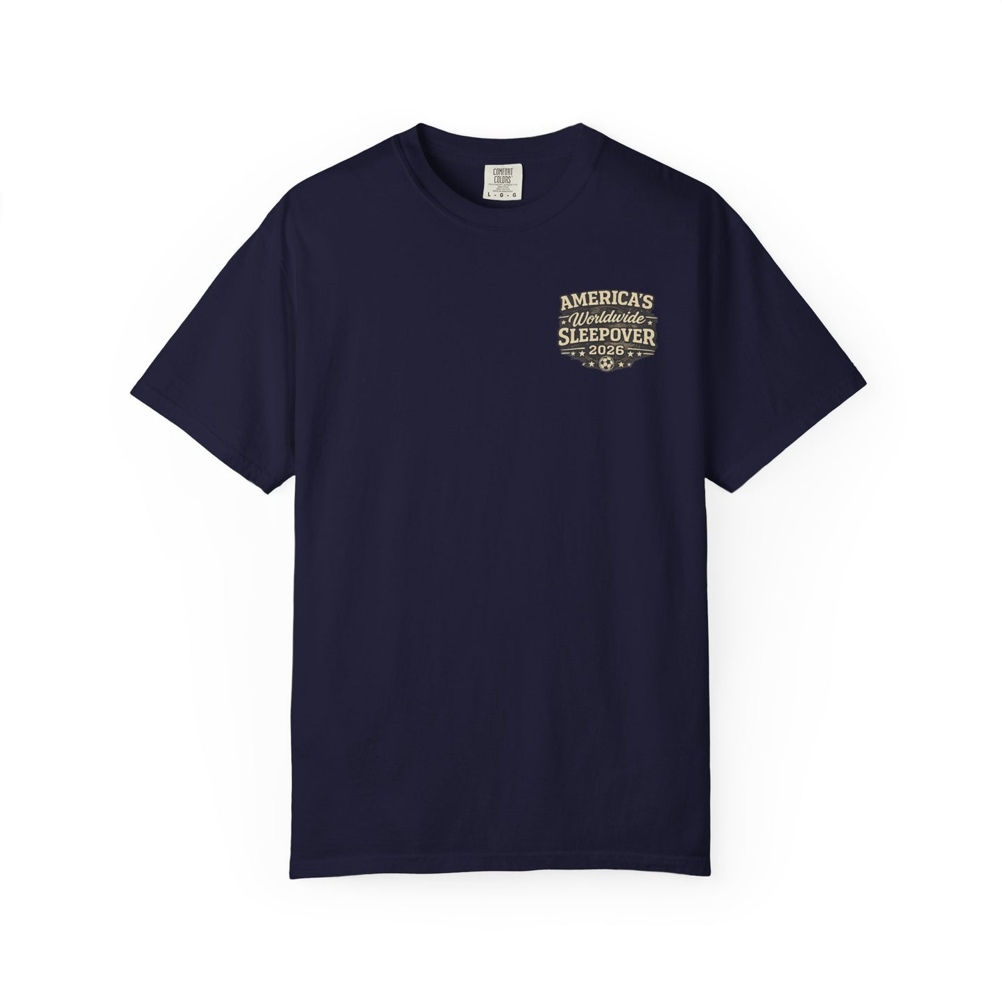 2026 Soccer Host Cities Shirt – Comfort Colors® Front & Back Graphic Tee | America's Worldwide Sleepover