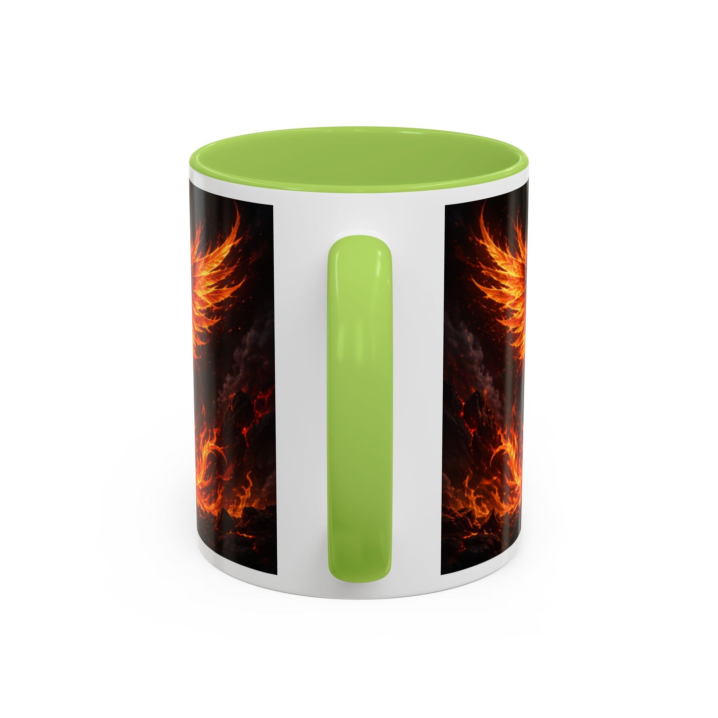 Flaming Phoenix Coffee Mug — Fiery Mythical Bird Accent Mug (11/15 oz)