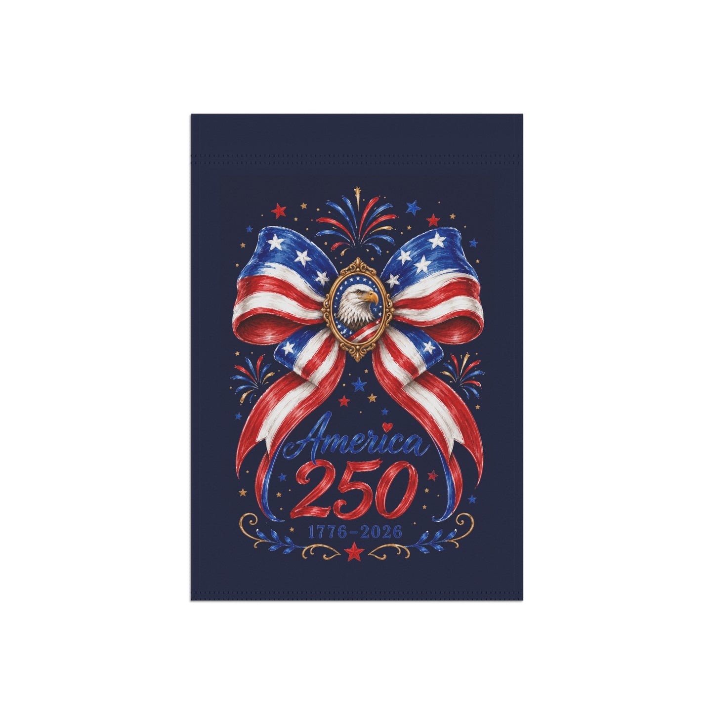 Garden Flag - America 250 Patriotic Bow Banner (1776–2026)