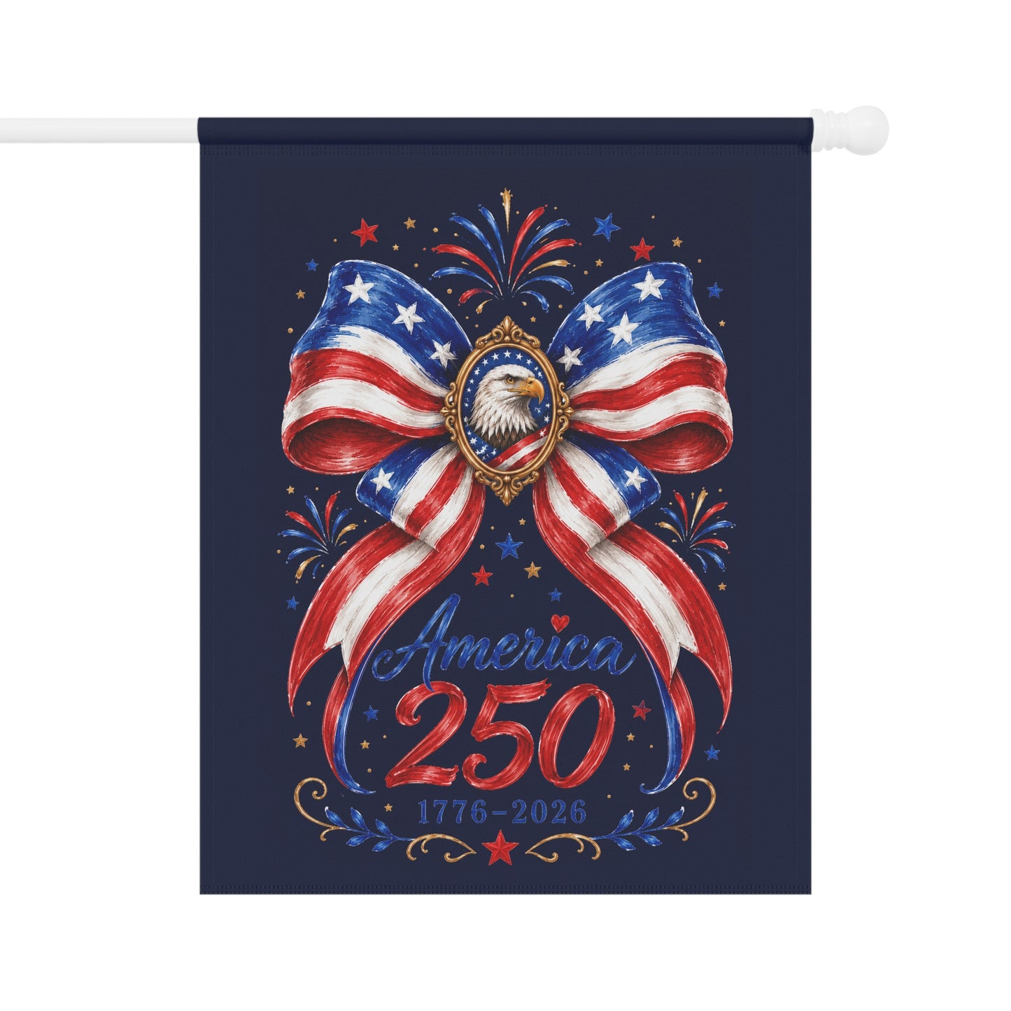 Garden Flag - America 250 Patriotic Bow Banner (1776–2026)