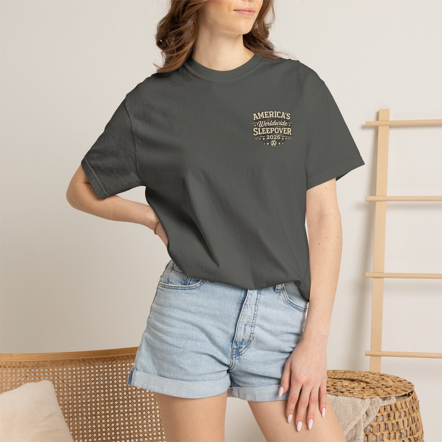 2026 Soccer Host Cities Shirt – Comfort Colors® Front & Back Graphic Tee | America's Worldwide Sleepover