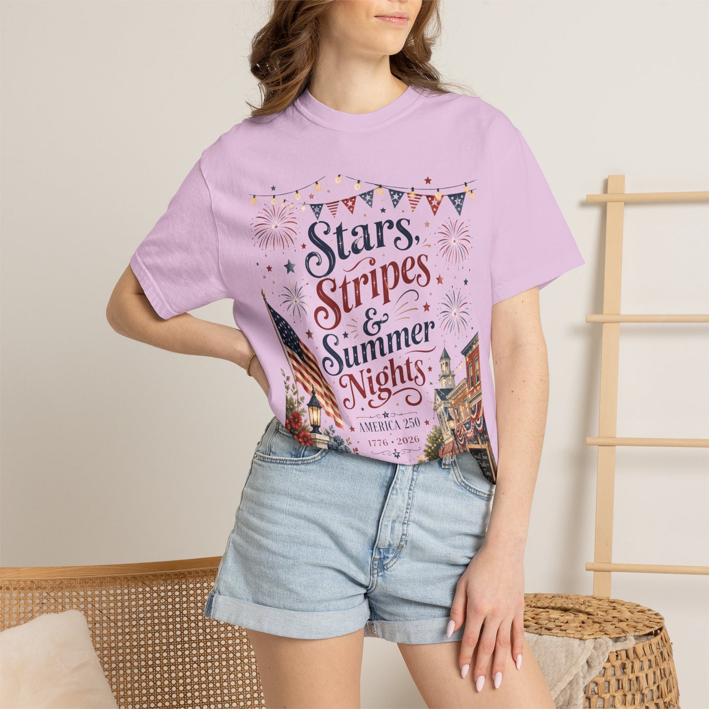 Stars, Stripes & Summer Nights Tee — Patriotic 4th of July Graphic T-Shirt