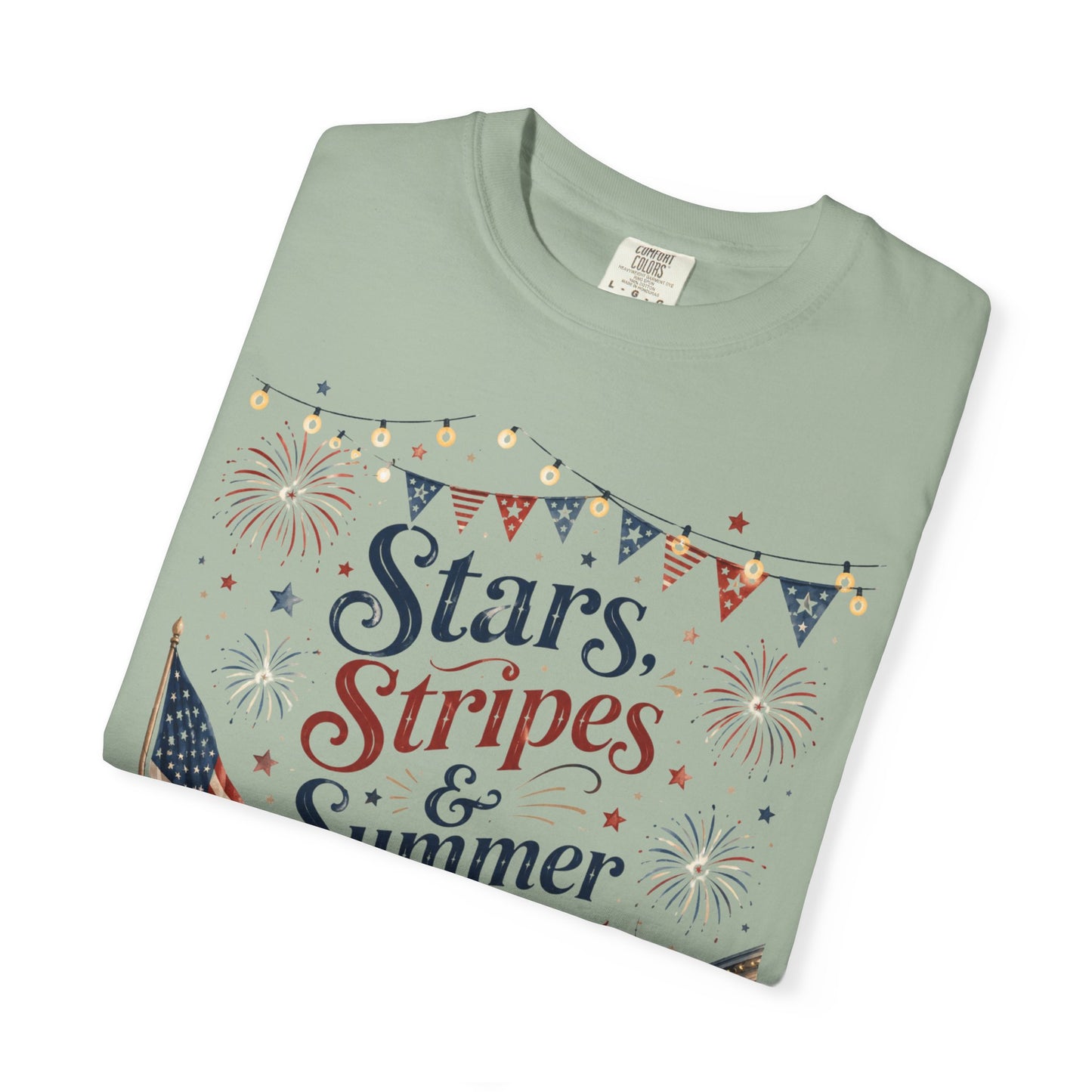 Stars, Stripes & Summer Nights Tee — Patriotic 4th of July Graphic T-Shirt