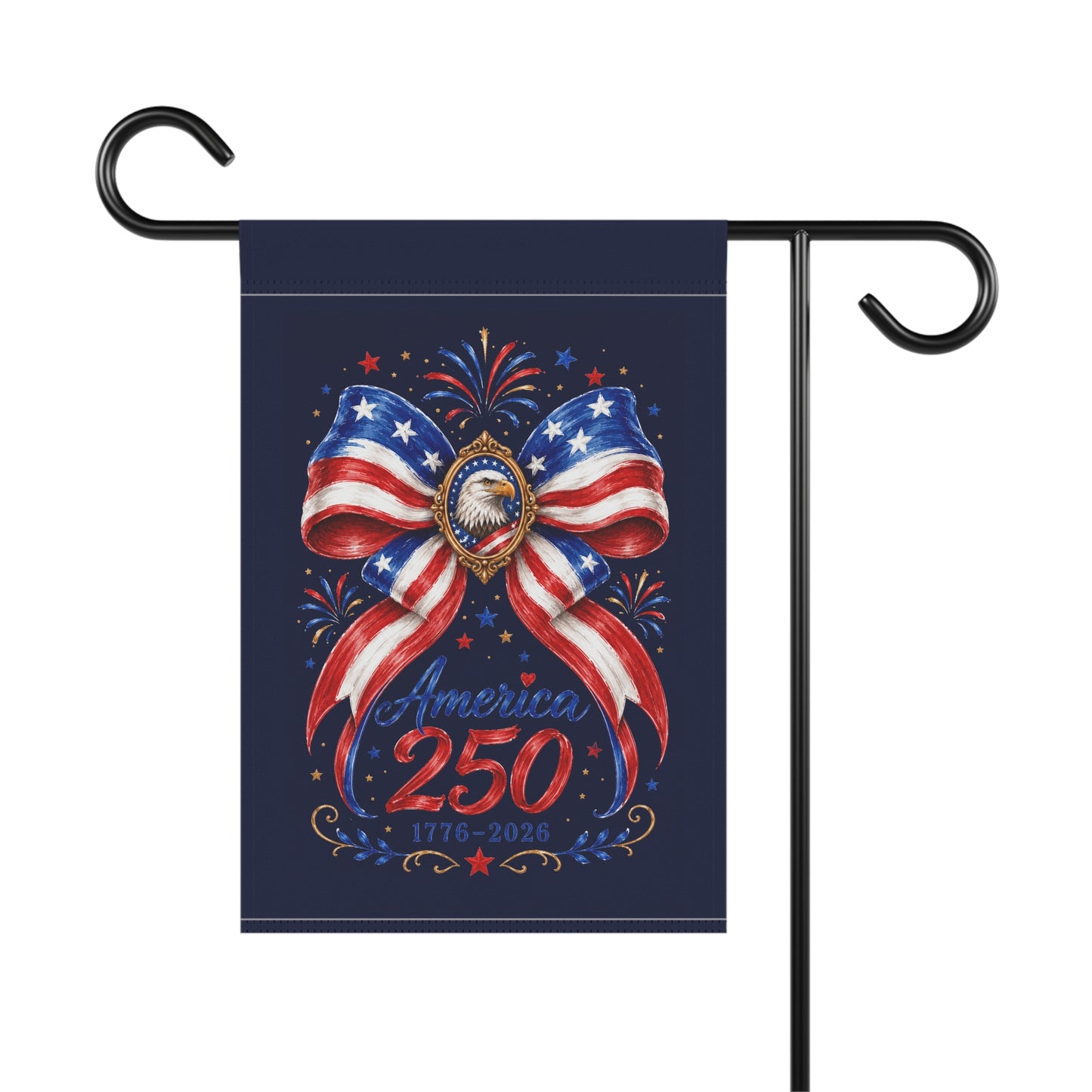 Garden Flag - America 250 Patriotic Bow Banner (1776–2026)