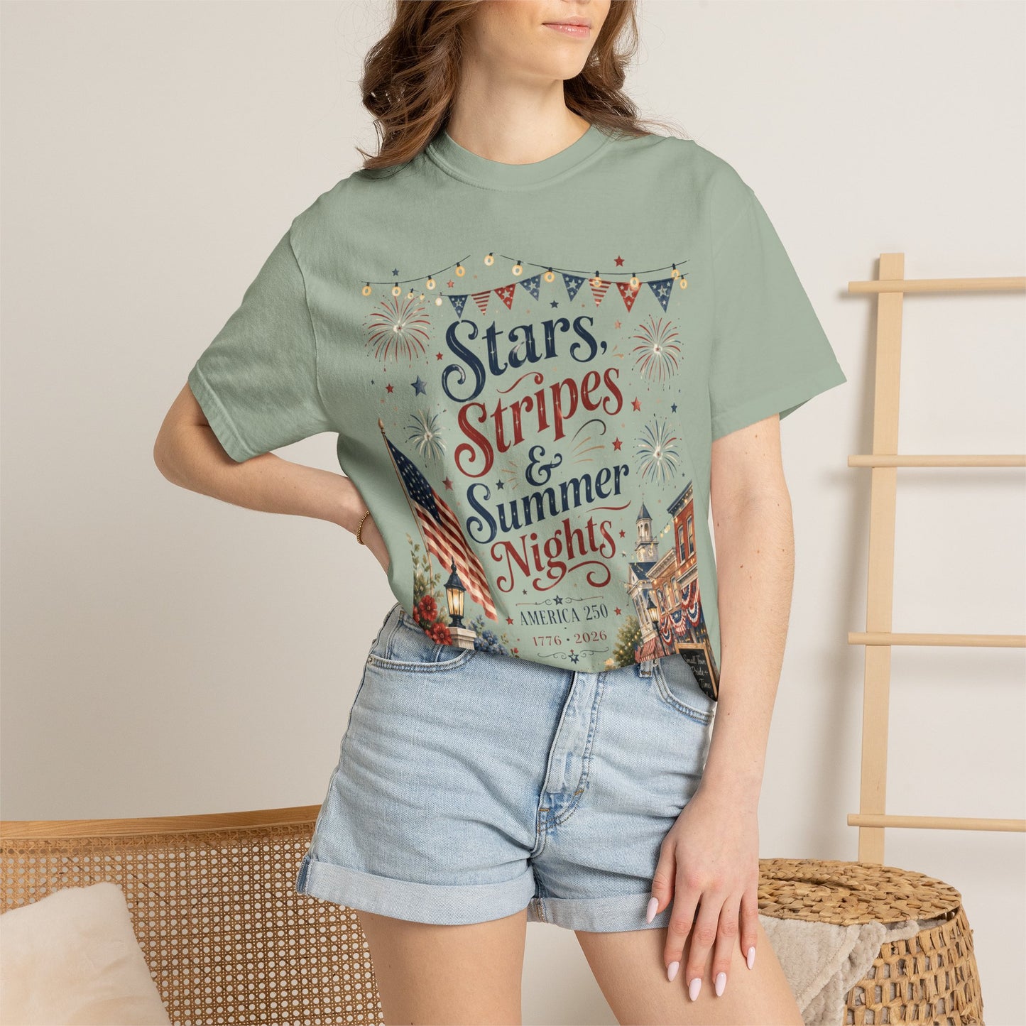 Stars, Stripes & Summer Nights Tee — Patriotic 4th of July Graphic T-Shirt