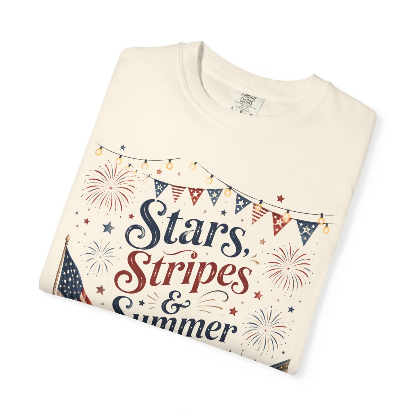 Stars, Stripes & Summer Nights Tee — Patriotic 4th of July Graphic T-Shirt