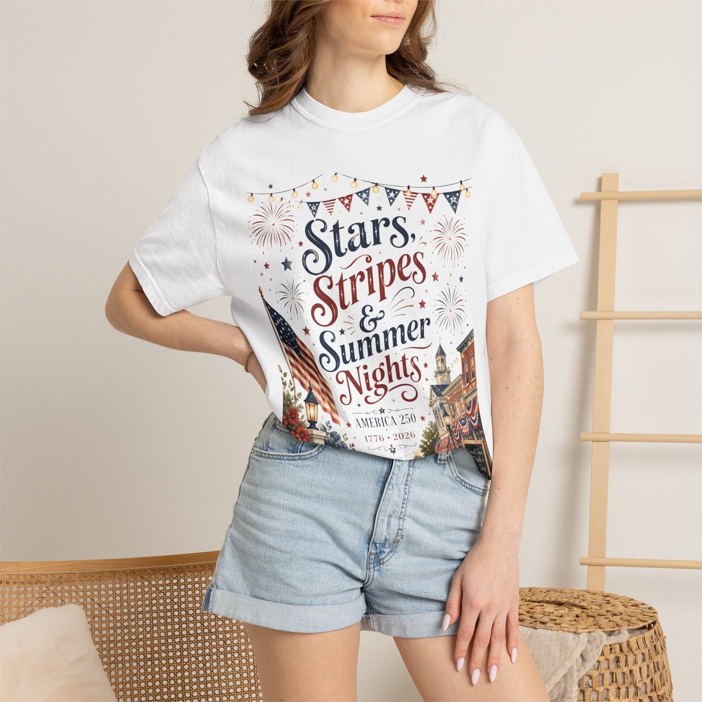 Stars, Stripes & Summer Nights Tee — Patriotic 4th of July Graphic T-Shirt