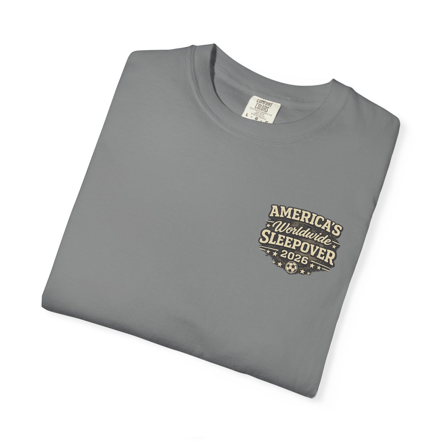 2026 Soccer Host Cities Shirt – Comfort Colors® Front & Back Graphic Tee | America's Worldwide Sleepover