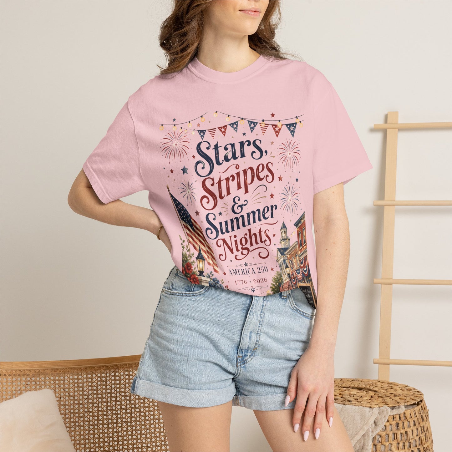 Stars, Stripes & Summer Nights Tee — Patriotic 4th of July Graphic T-Shirt