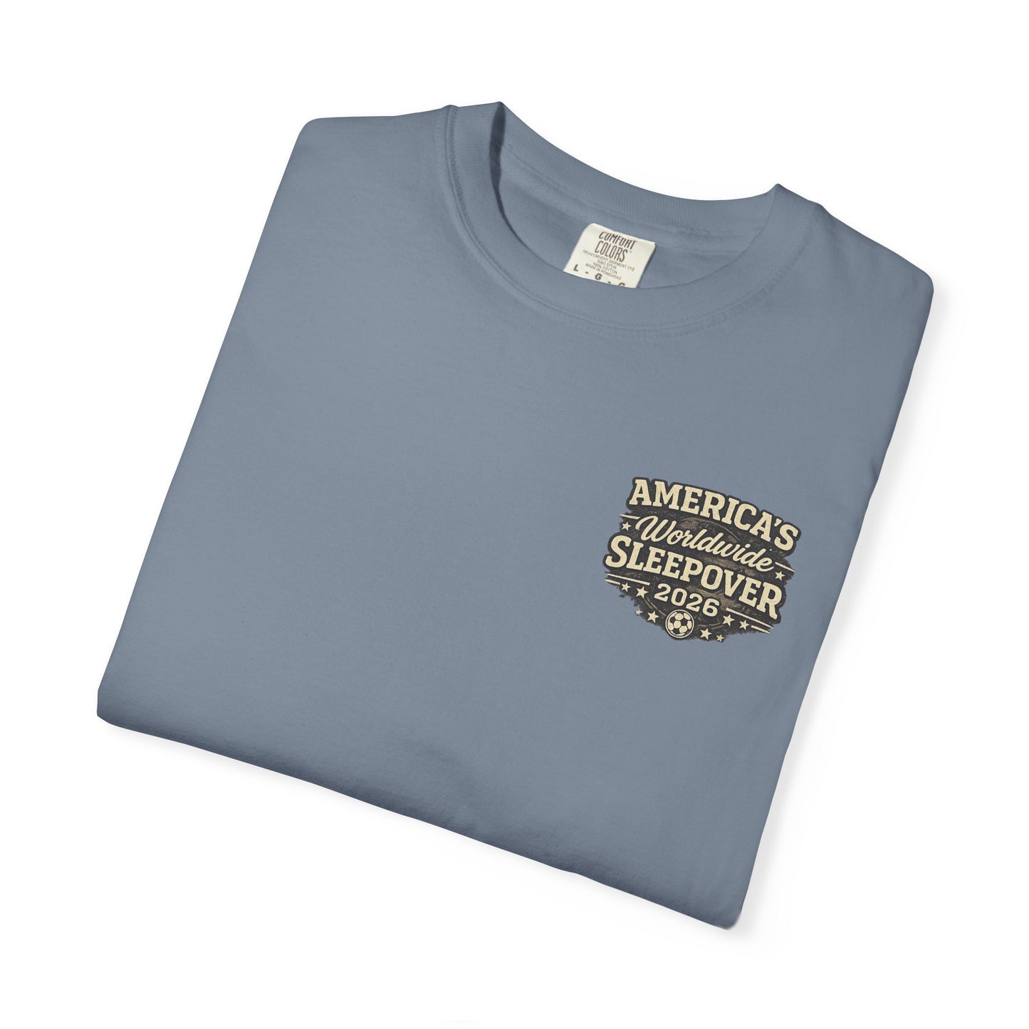 2026 Soccer Host Cities Shirt – Comfort Colors® Front & Back Graphic Tee | America's Worldwide Sleepover
