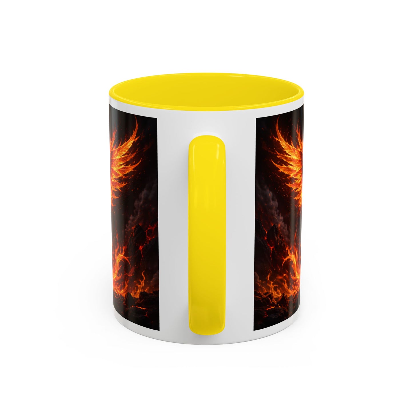 Flaming Phoenix Coffee Mug — Fiery Mythical Bird Accent Mug (11/15 oz)