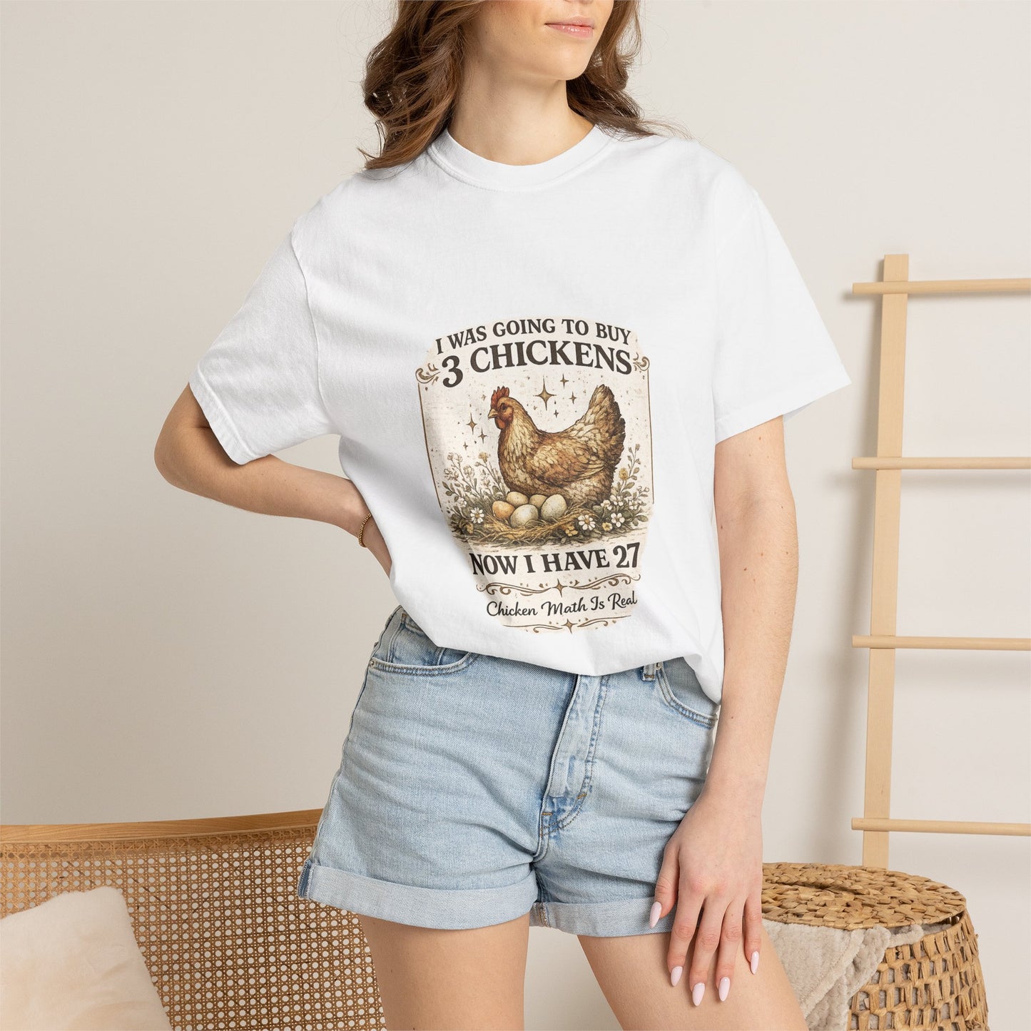 Chicken Lover T-Shirt – “I Was Going to Buy 3 Chickens Now I Have 27” Farm Humor Tee