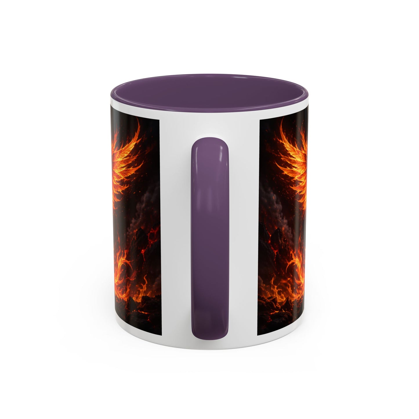 Flaming Phoenix Coffee Mug — Fiery Mythical Bird Accent Mug (11/15 oz)