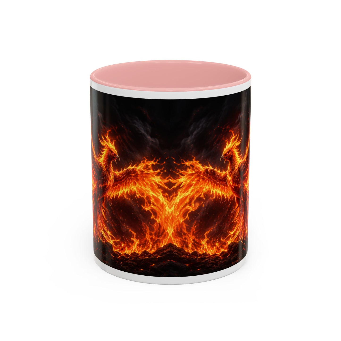 Flaming Phoenix Coffee Mug — Fiery Mythical Bird Accent Mug (11/15 oz)