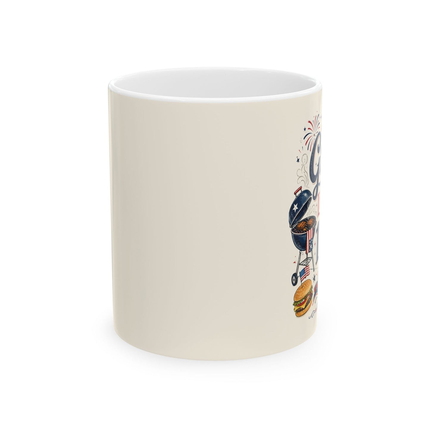 BBQ Grill Dad Ceramic Mug – 'Grillin' Since 19??' Patriotic Barbecue Coffee Cup (11oz & 15oz)