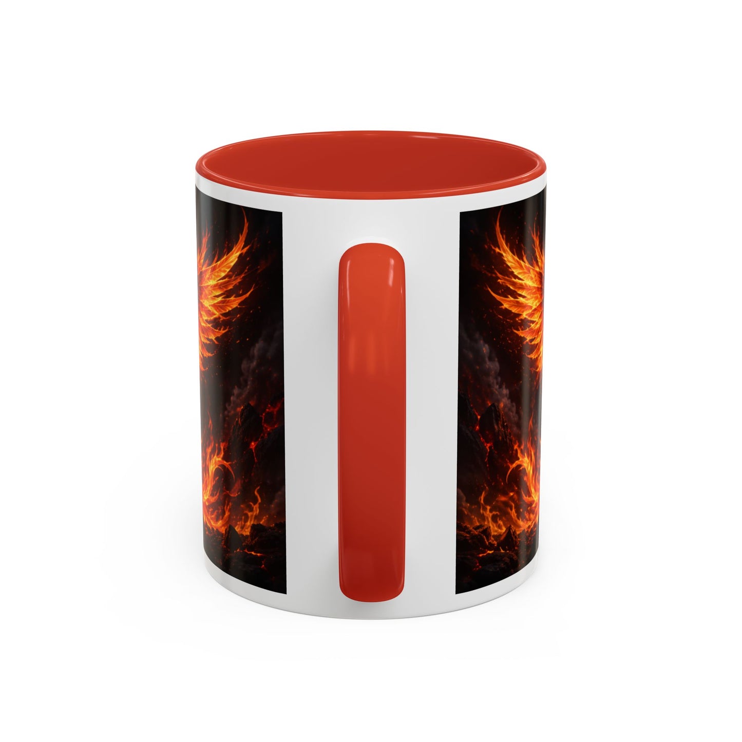 Flaming Phoenix Coffee Mug — Fiery Mythical Bird Accent Mug (11/15 oz)