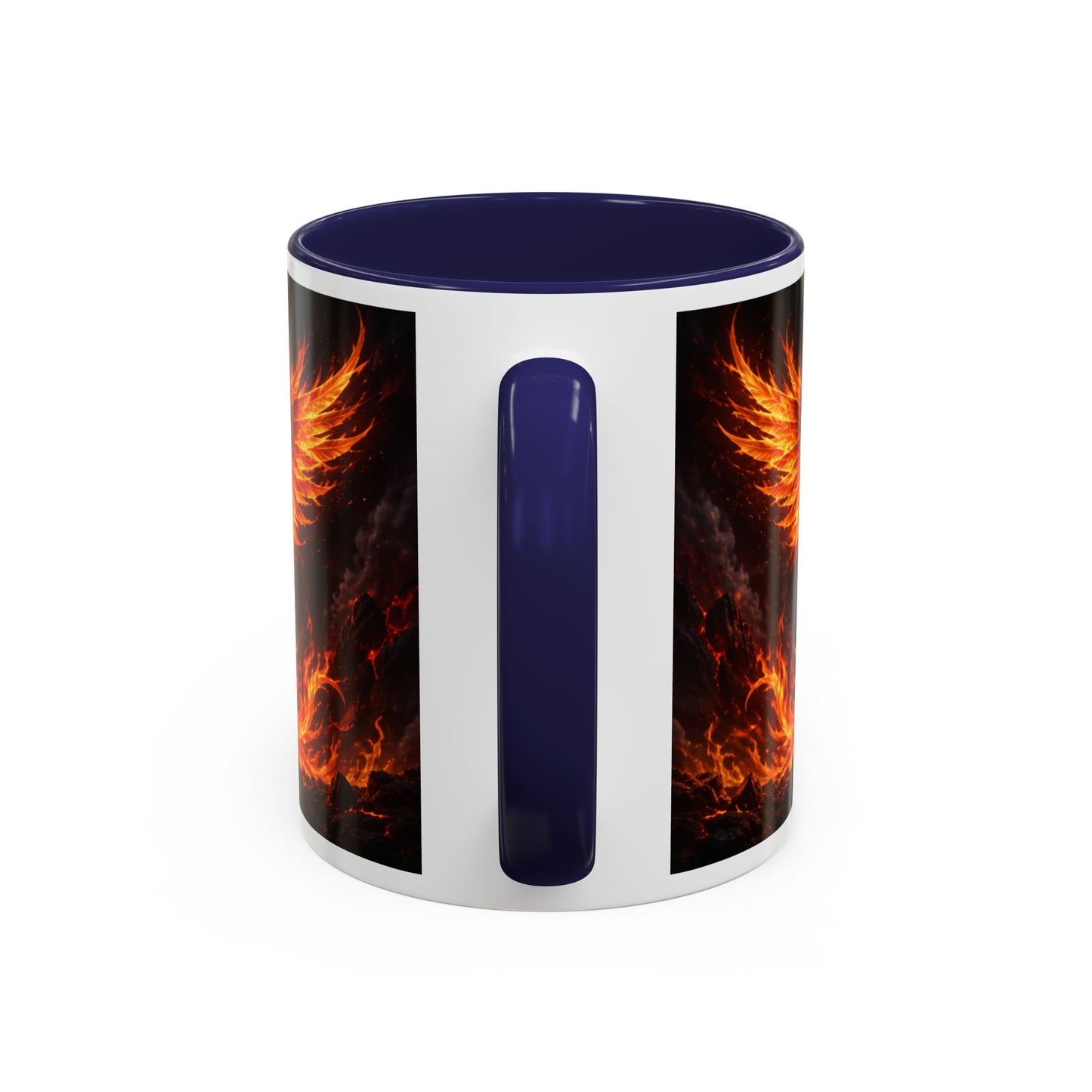 Flaming Phoenix Coffee Mug — Fiery Mythical Bird Accent Mug (11/15 oz)