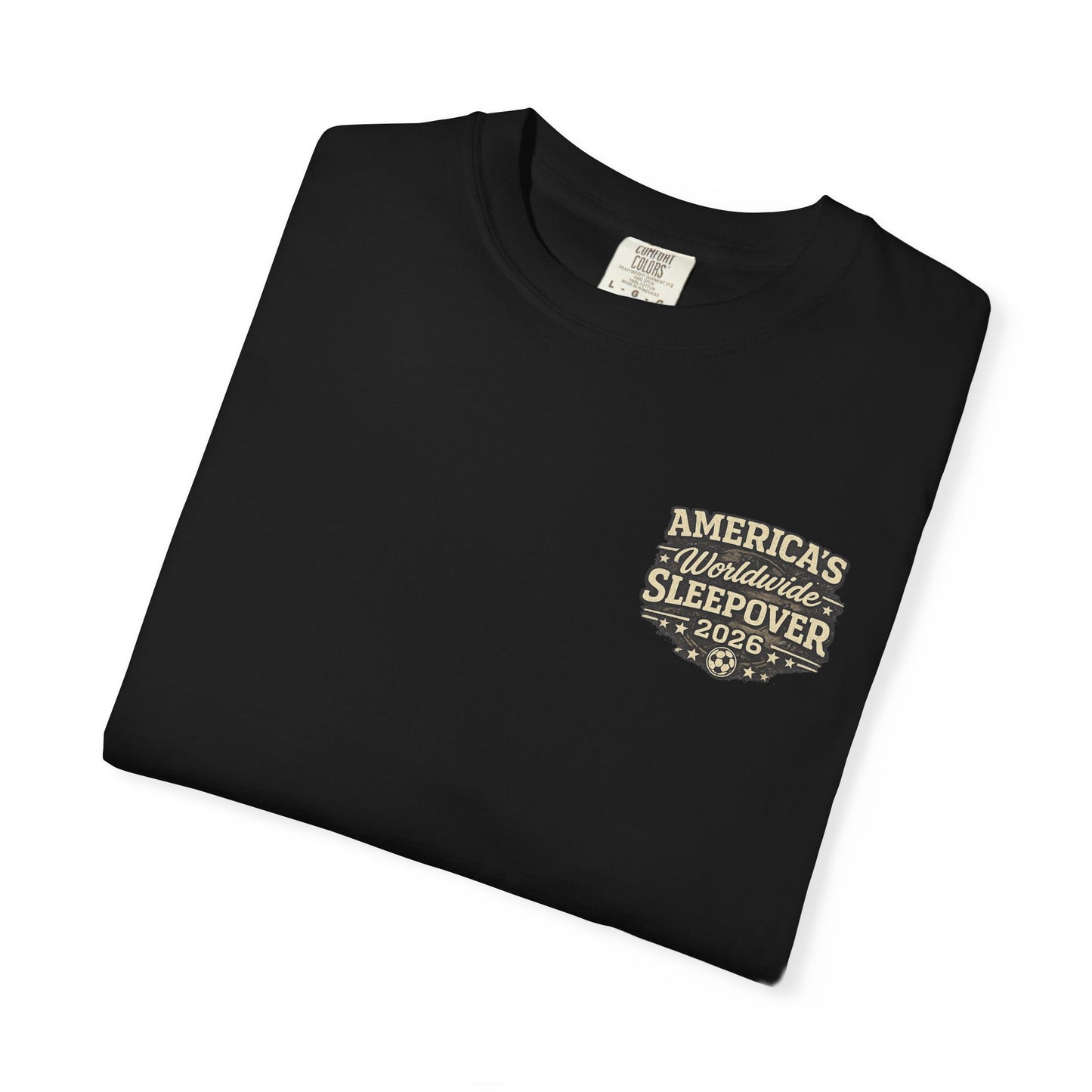2026 Soccer Host Cities Shirt – Comfort Colors® Front & Back Graphic Tee | America's Worldwide Sleepover