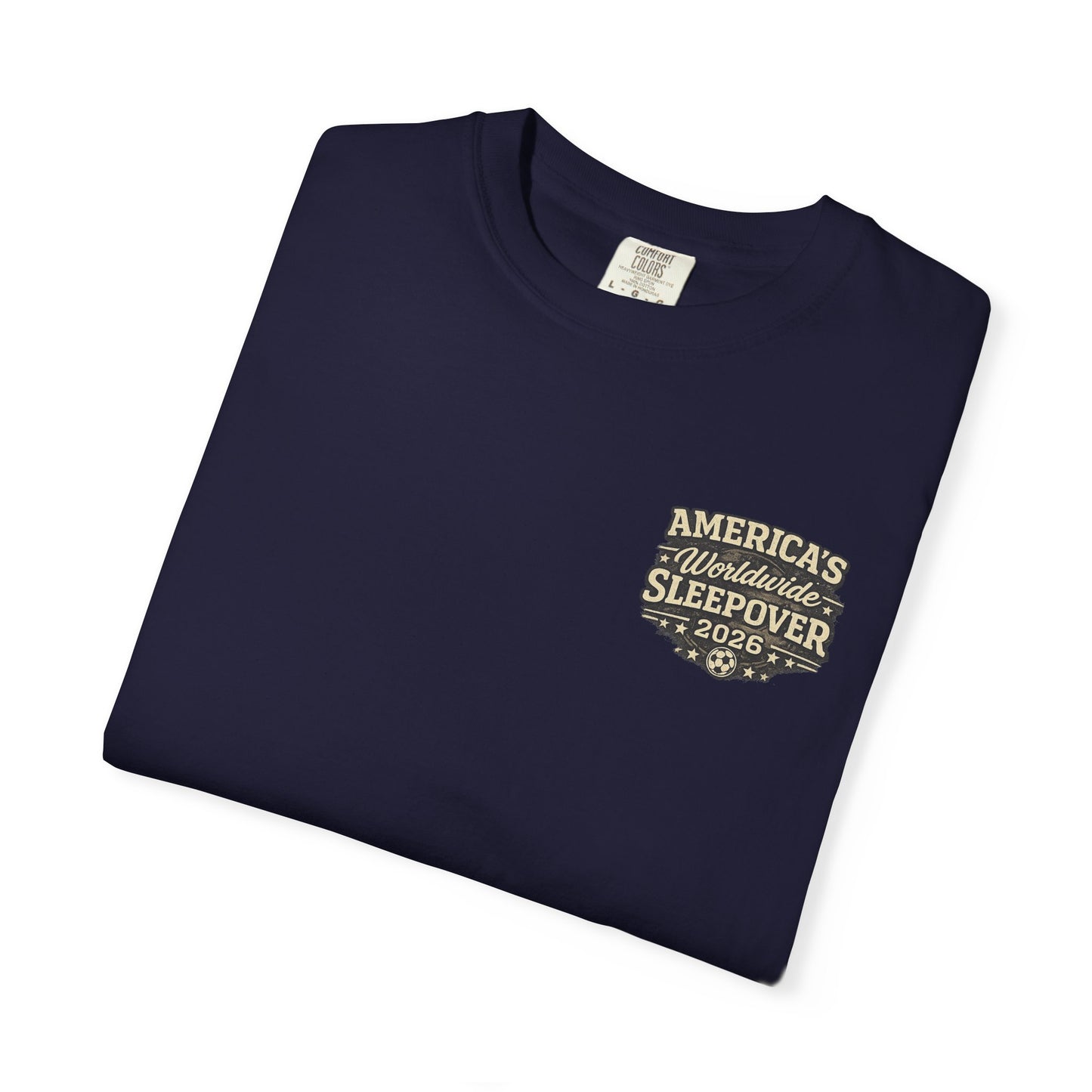 2026 Soccer Host Cities Shirt – Comfort Colors® Front & Back Graphic Tee | America's Worldwide Sleepover