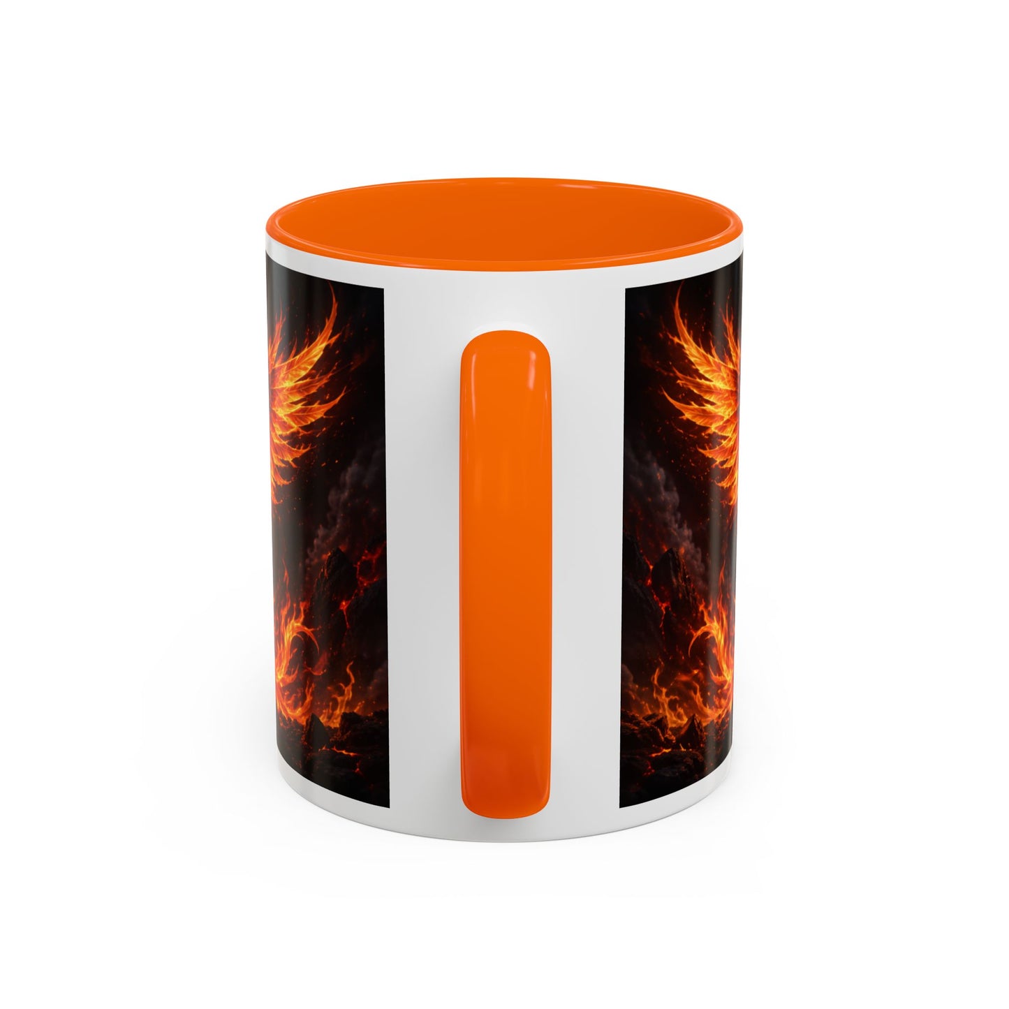 Flaming Phoenix Coffee Mug — Fiery Mythical Bird Accent Mug (11/15 oz)