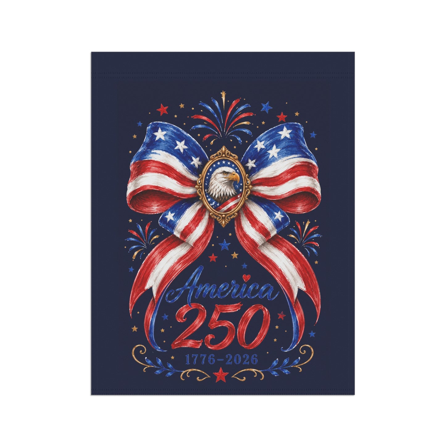 Garden Flag - America 250 Patriotic Bow Banner (1776–2026)