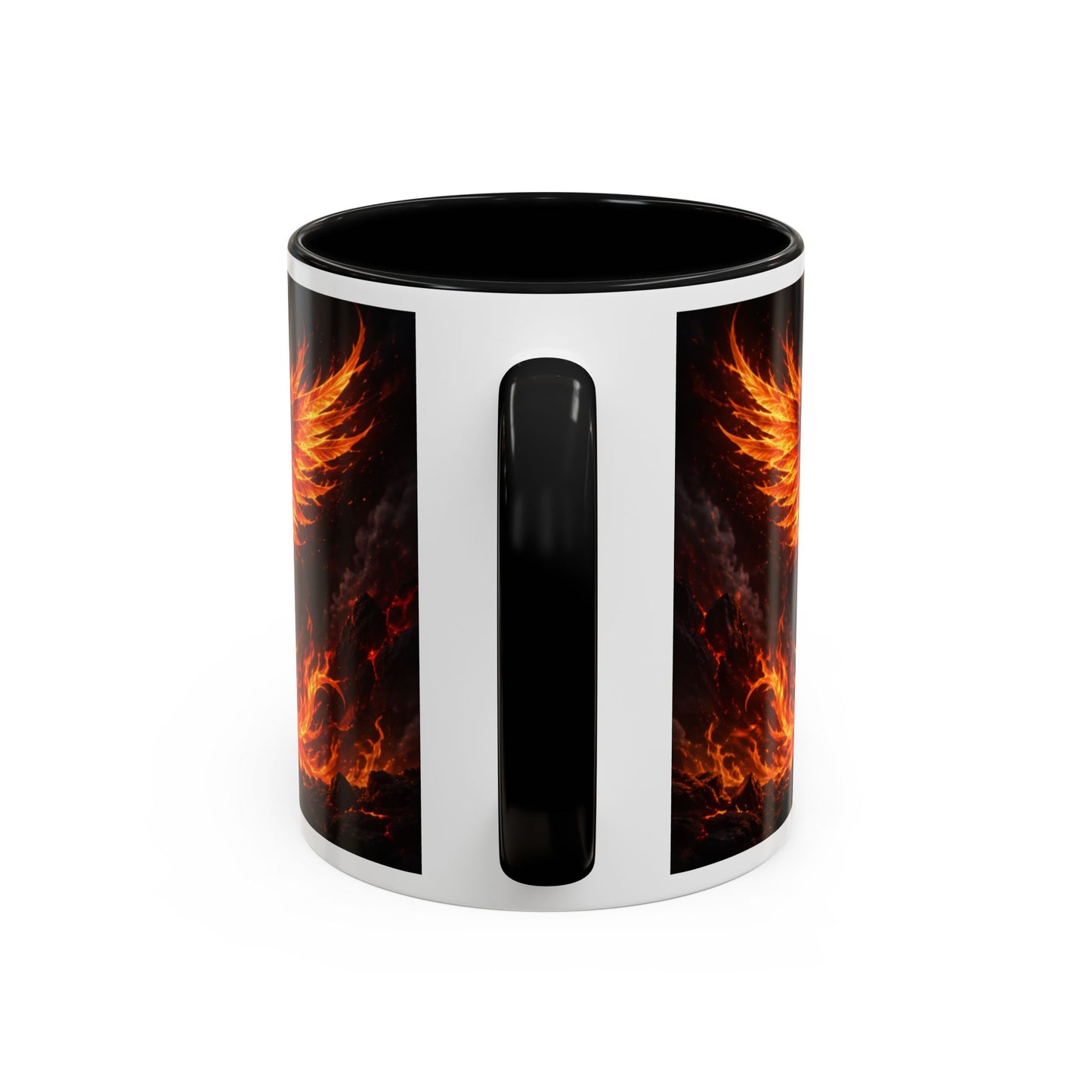 Flaming Phoenix Coffee Mug — Fiery Mythical Bird Accent Mug (11/15 oz)