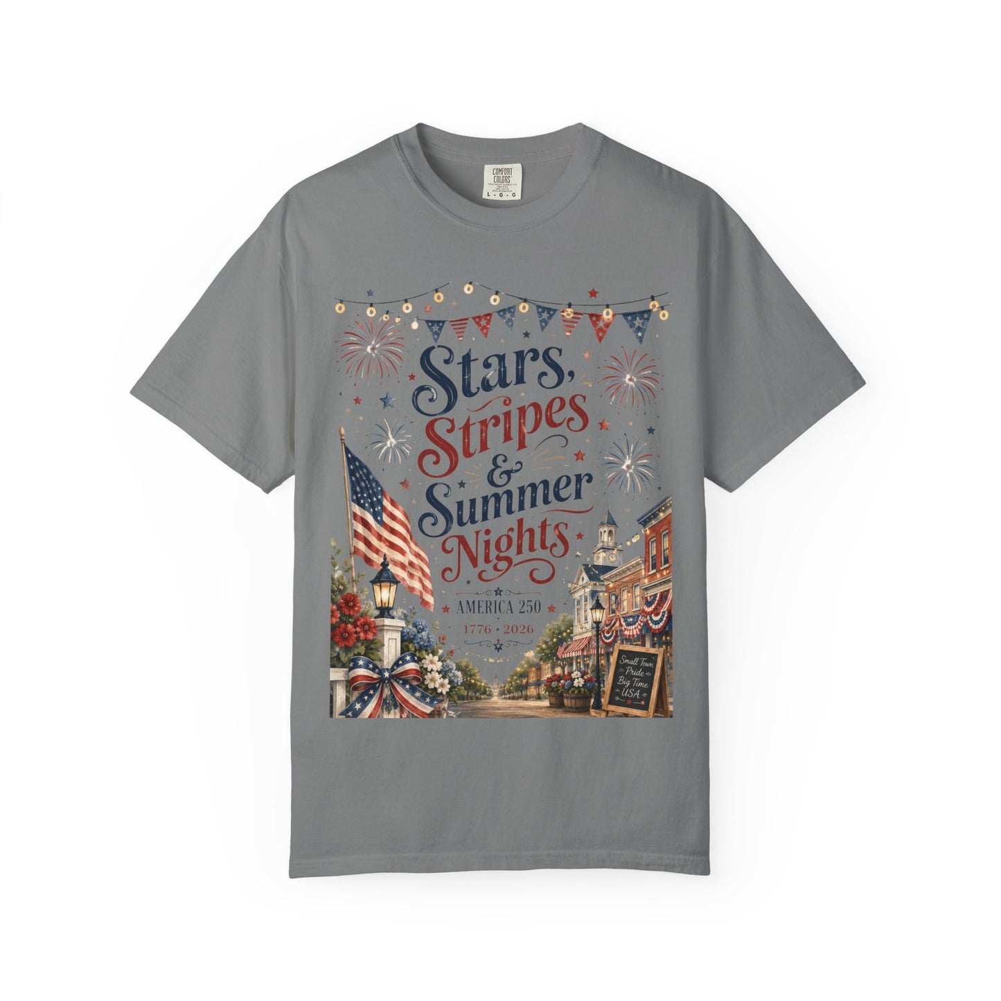 Stars, Stripes & Summer Nights Tee — Patriotic 4th of July Graphic T-Shirt