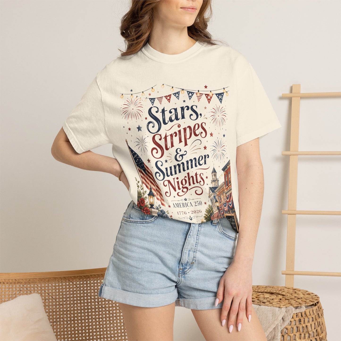 Stars, Stripes & Summer Nights Tee — Patriotic 4th of July Graphic T-Shirt