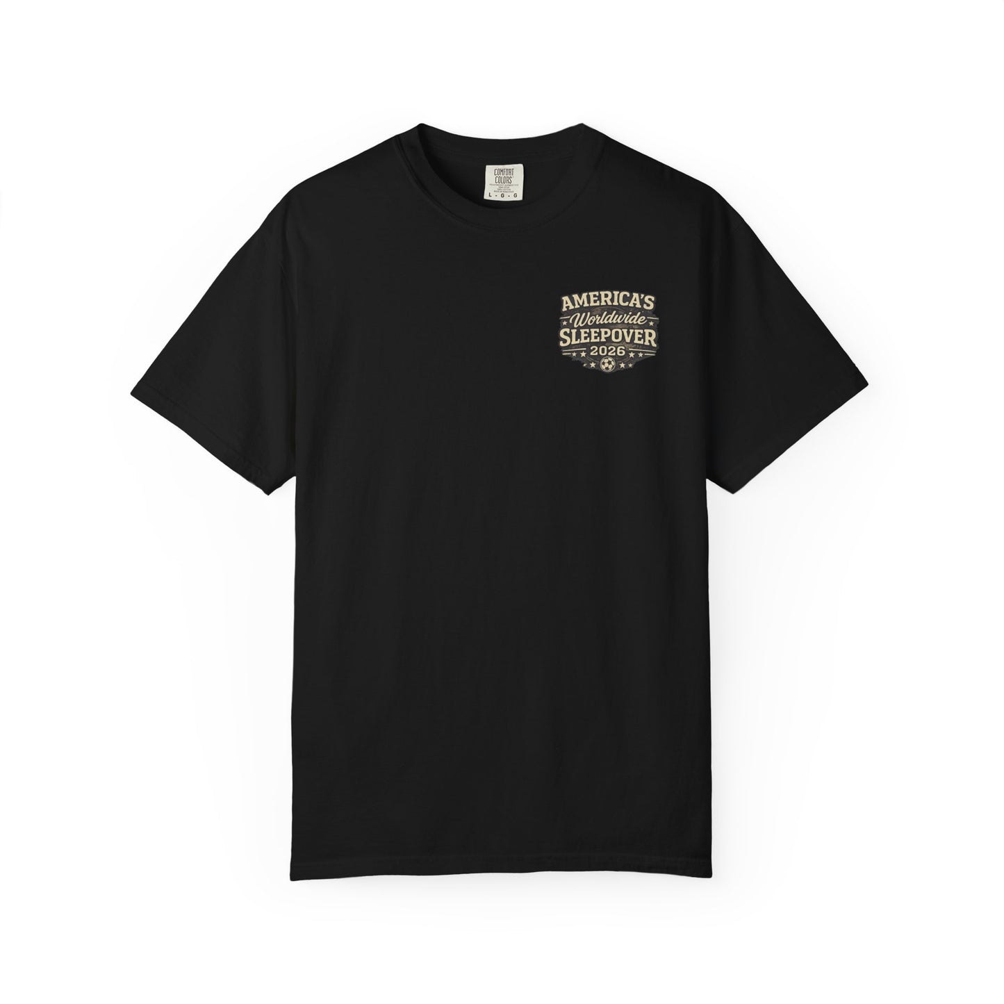 2026 Soccer Host Cities Shirt – Comfort Colors® Front & Back Graphic Tee | America's Worldwide Sleepover
