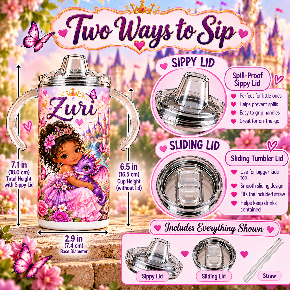 Dragon Princess cup two ways to sip