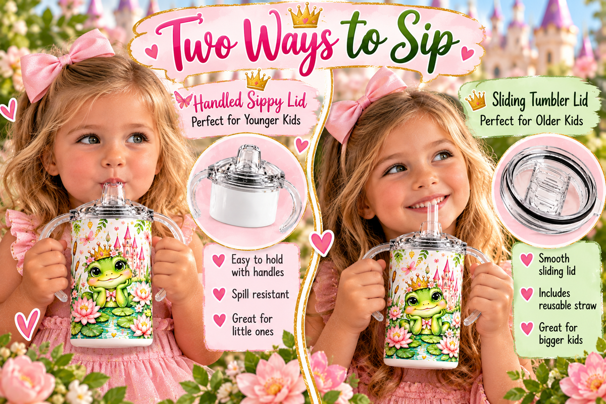 Frog Princess cup two ways to sip