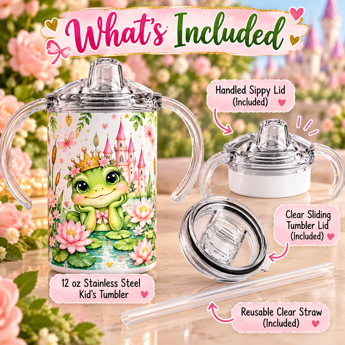 Frog Princess sippy cup what's included